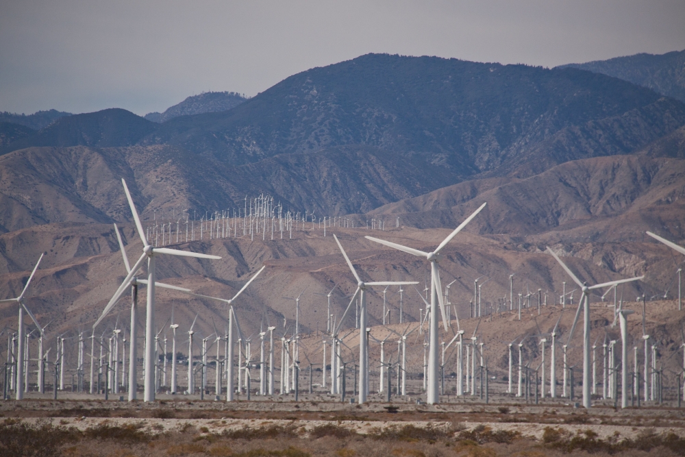 Wind turbines near Palm Springs California