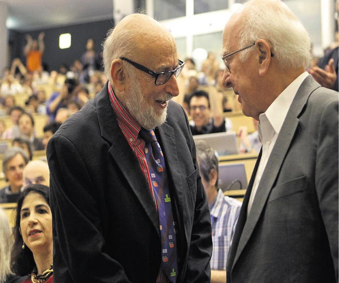 The winners of the 2013 Nobel Prize in Physics, Francois Englert, left, and Peter Higgs.