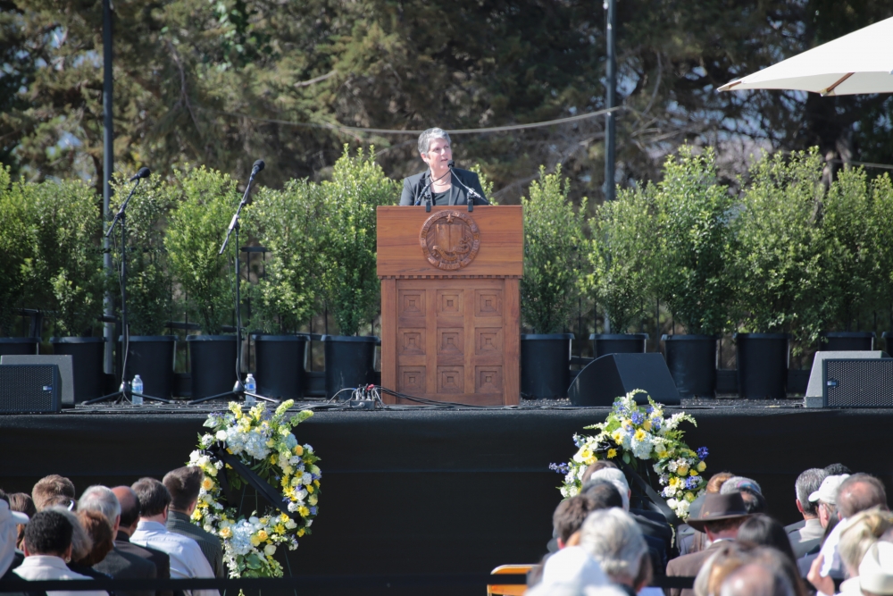 photo of Janet Napolitano at memorial