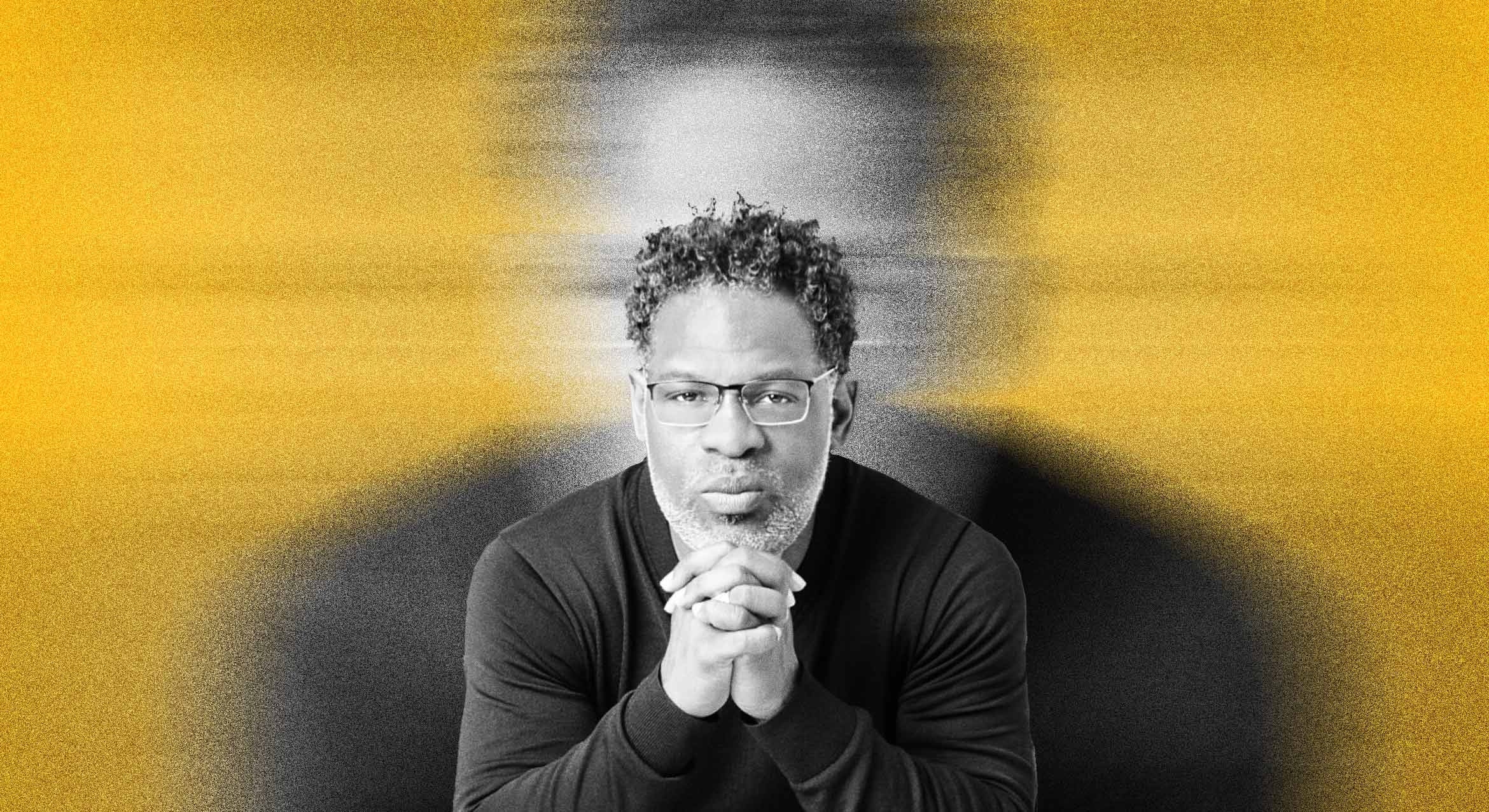 Christopher Parker, Black man with yellow background and abstract effect