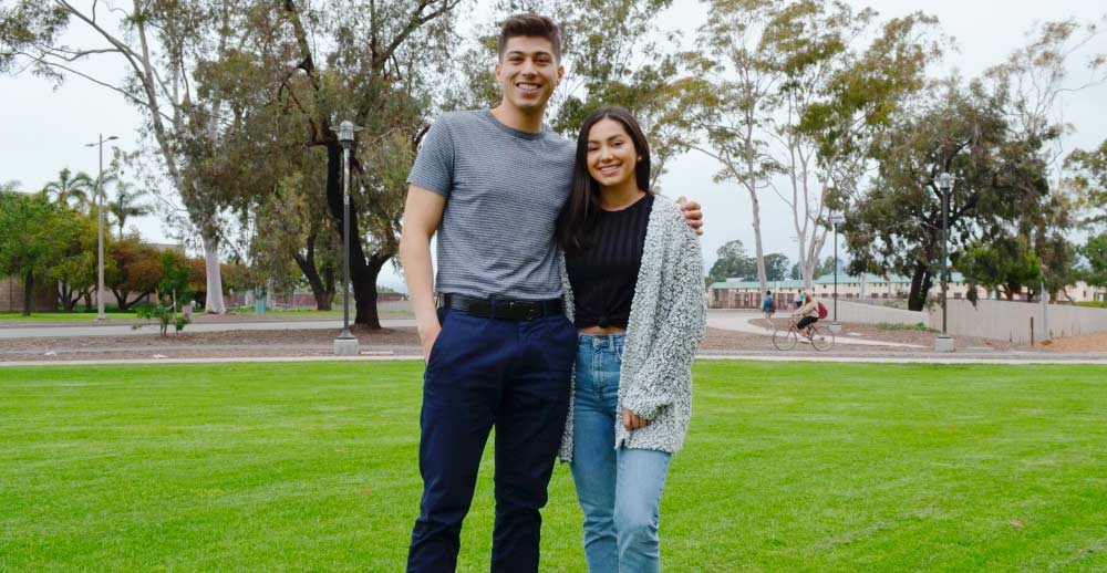 Two promise scholars photographed on campus