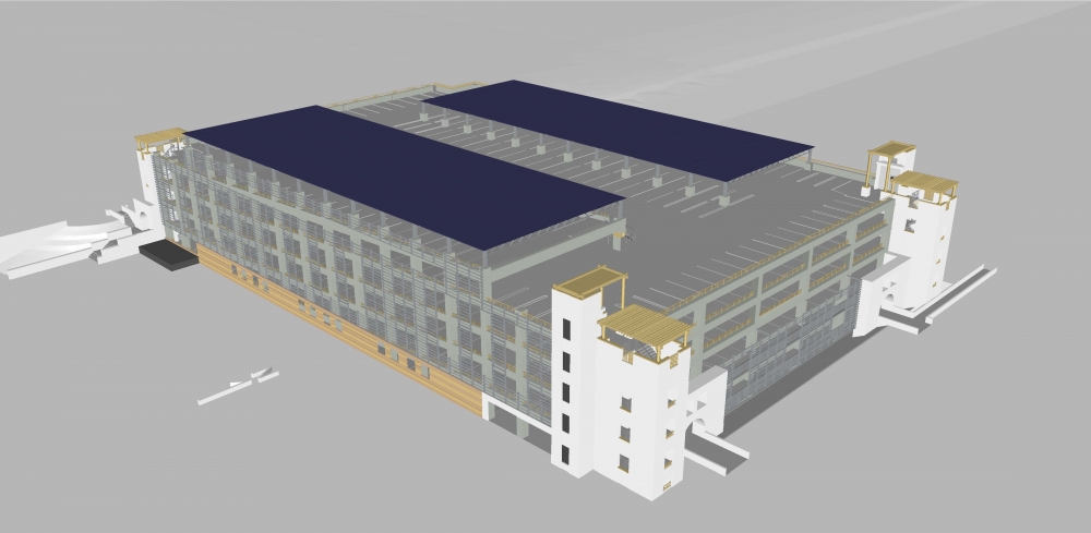 a rendering of the completed structure 22 solar project