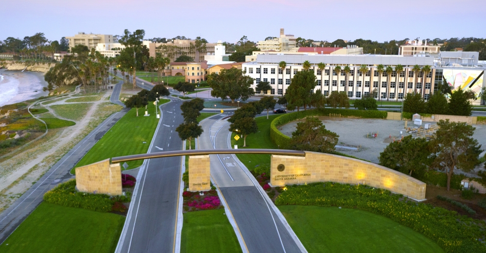aerial view of Henley Gate at UCSB