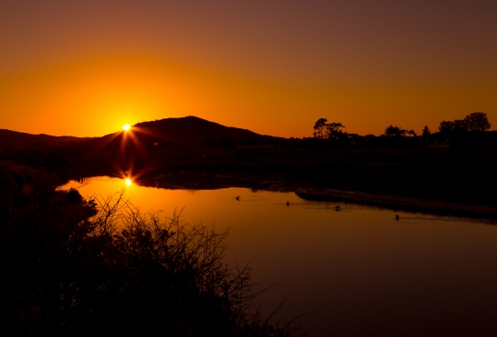 Carpinteria salt marsh at sunset