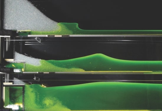 An illustration reflecting the fluid dynamics of a tsunami