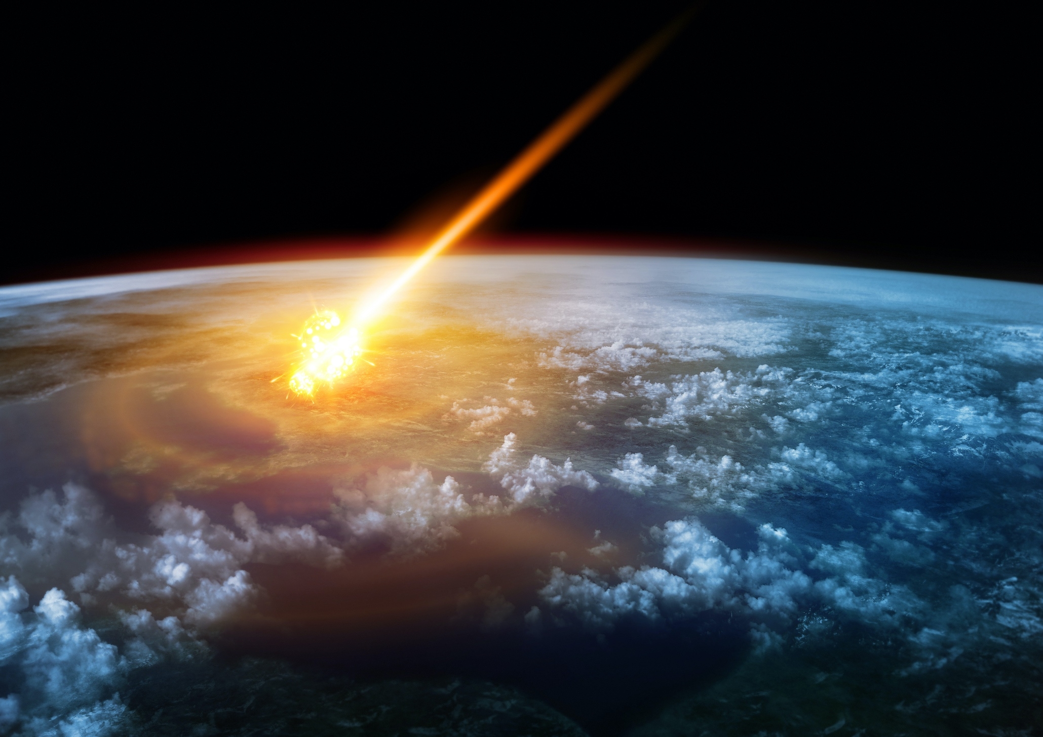 illustration of a comet entering Earth's atmosphere