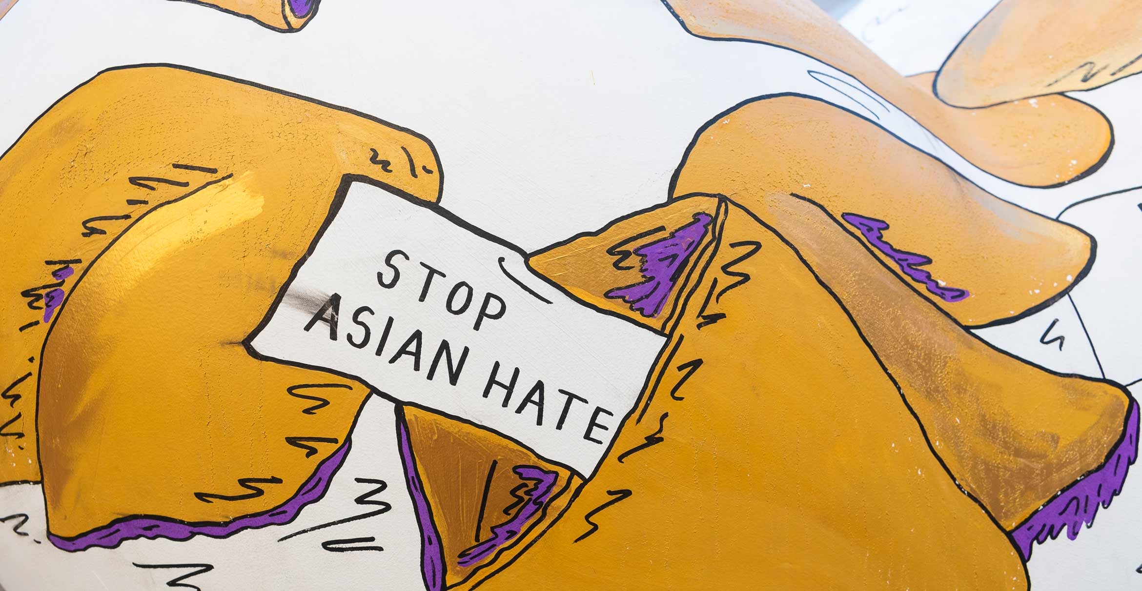 Stop Asian Hate fortune cookie street art