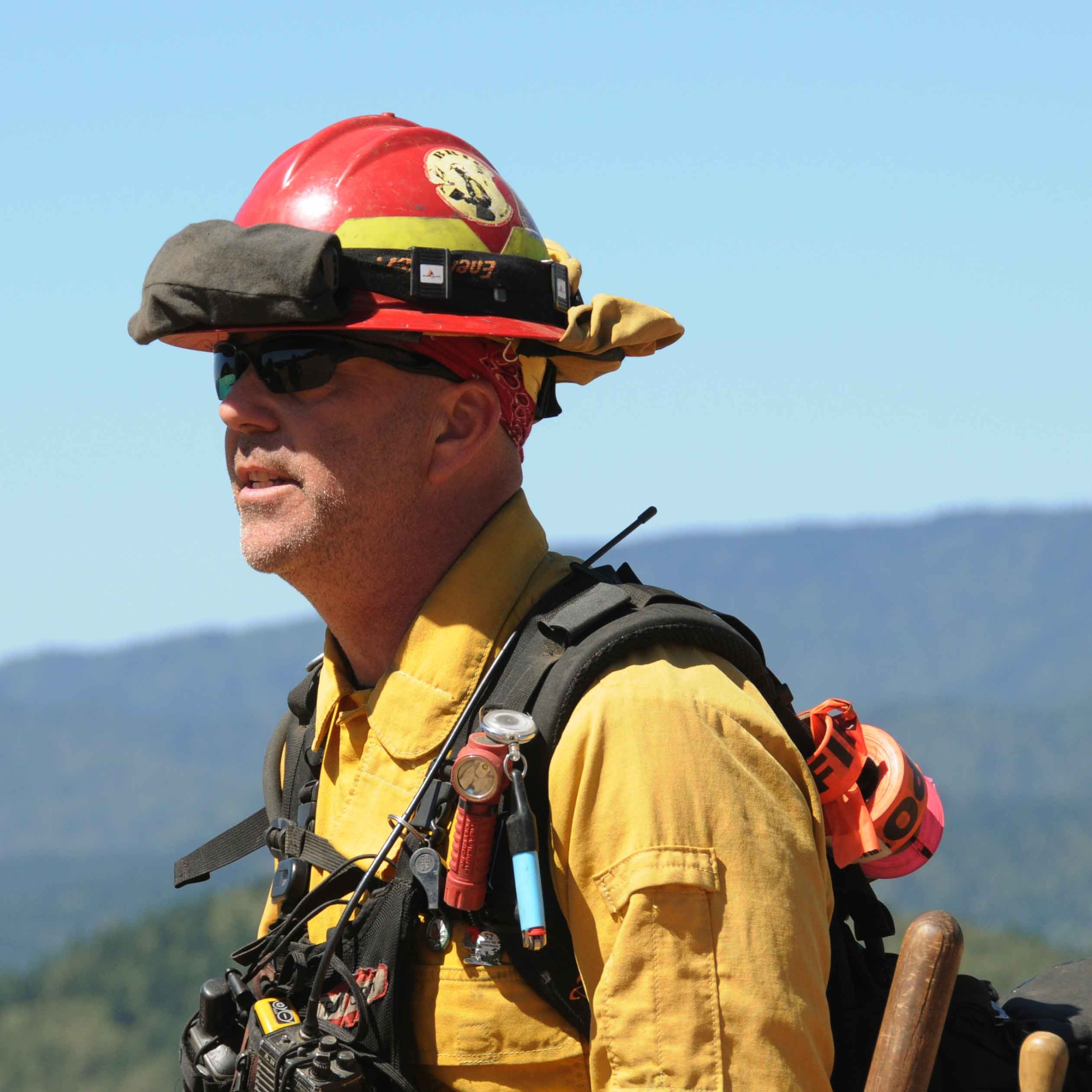 Phil Dye in firefighting gear