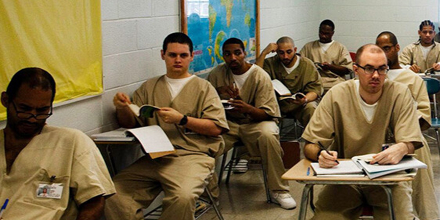 a photo of incarcerated students enrolled in the  the Wesleyan University Center for Prison Education program