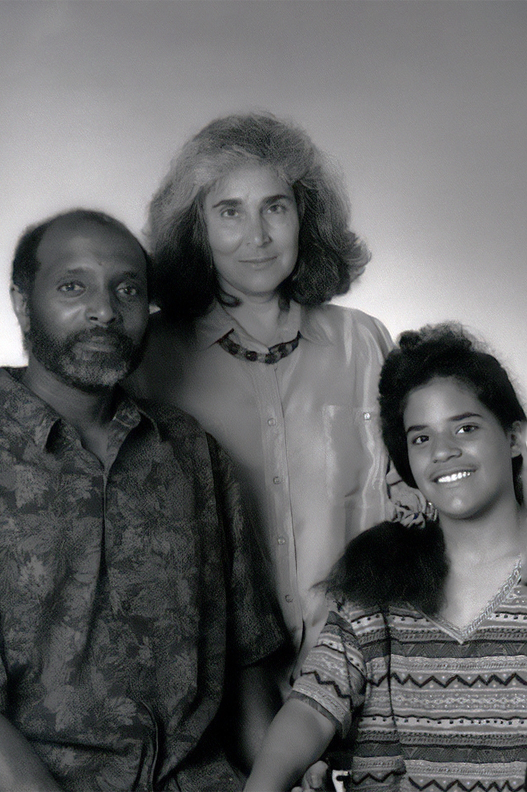 Family portrait of Cedric, Elizabeth and Najda Robinson