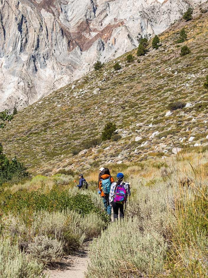 FUERTE students hike around Convict Lake in the Eastern Sierras
