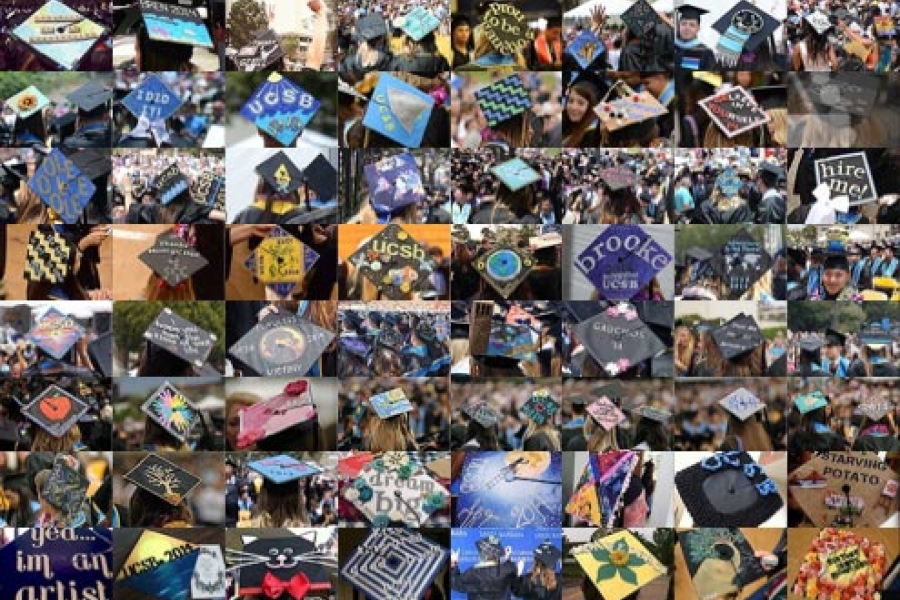 Mosaic of Commencement 2014 Mortarboards